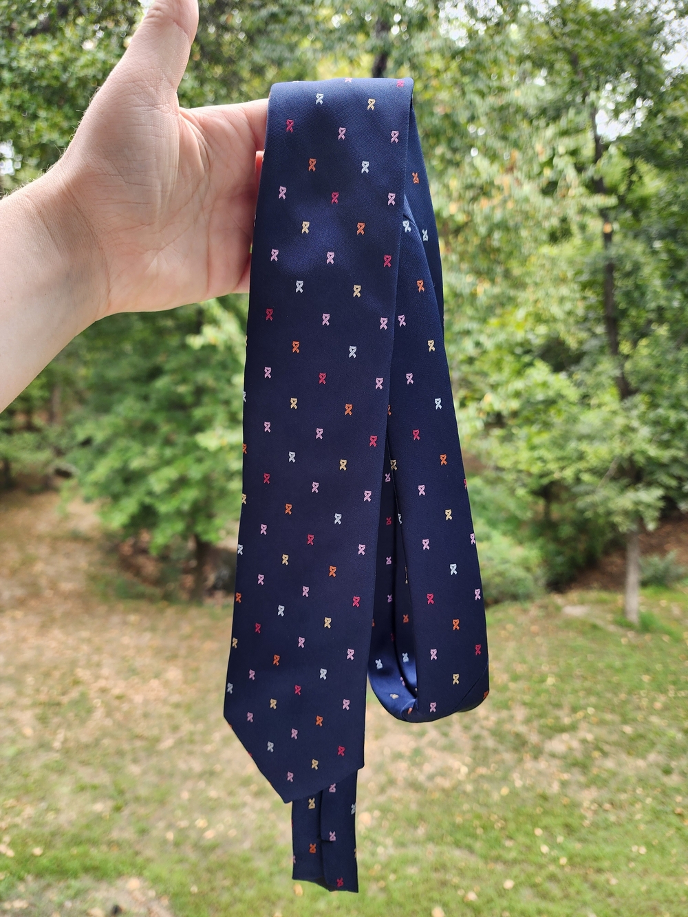Vintage Airline Men's Tie with Multicolor Micro Motifs